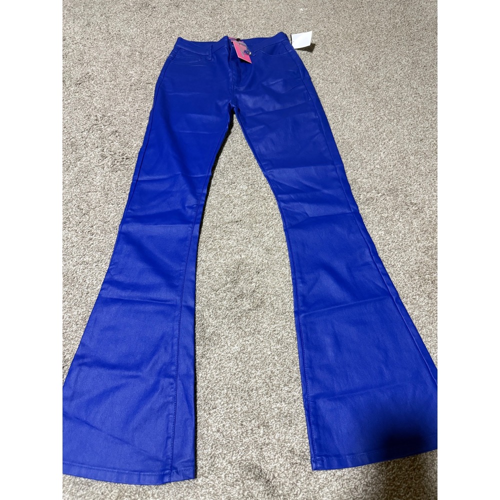 Edikted Luna Royal Blue Flare Pants Bell Bottom Trousers Large NWT